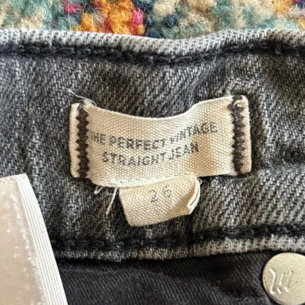Madewell | Women’s Grey Stonewashed The Perfect Vintage Straight Leg Jeans Sz 26